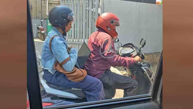 Viral: ವರ್ಕ್ ಫ್ರಮ್ ರ್‍ಯಾಪಿಡೋ ಬೈಕ್! ಇದು ನಮ್ಮ ಬೆಂಗಳೂರಿನಲ್ಲಿ