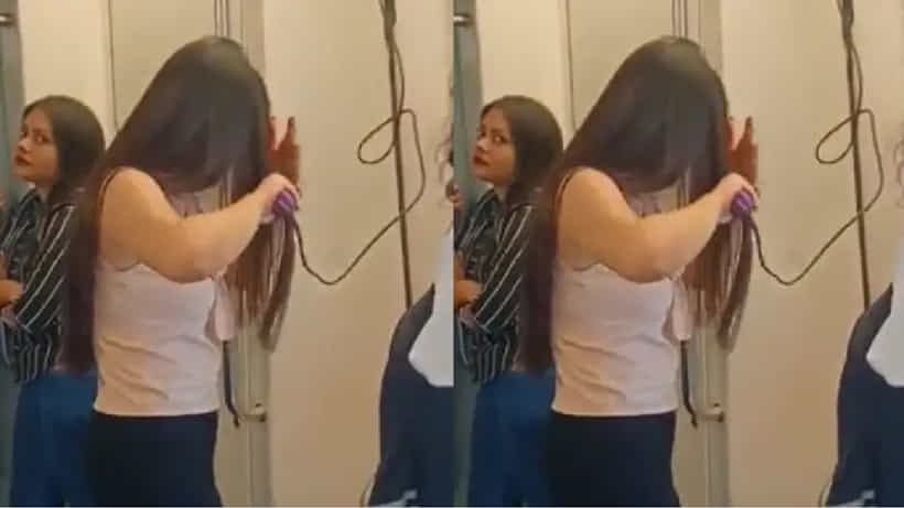 Viral Video: ಮೆಟ್ರೋದಲ್ಲಿ ಹೇರ್ ಸ್ಟ್ರೈಟನಿಂಗ್ನಲ್ಲಿ ಬ್ಯುಸಿಯಾದ ಯುವತಿ; ವಿಡಿಯೋ ವೈರಲ್