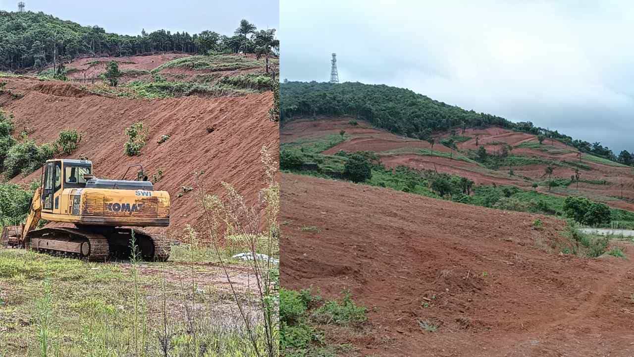 Madikeri News: ಮಡಿಕೇರಿಯಲ್ಲಿ ಅವೈಜ್ಞಾನಿಕ ಲೇಔಟ್ ನಿರ್ಮಾಣಕ್ಕೆ ಬೃಹತ್ ಬೆಟ್ಟವೇ ಬಲಿ, ಭೂ ಕುಸಿತದ ಆತಂಕ Madikeri News: ಮಡಿಕೇರಿಯಲ್ಲಿ ಅವೈಜ್ಞಾನಿಕ ಲೇಔಟ್ ನಿರ್ಮಾಣಕ್ಕೆ ಬೃಹತ್ ಬೆಟ್ಟವೇ ಬಲಿ, ಭೂ ಕುಸಿತದ ಆತಂಕ