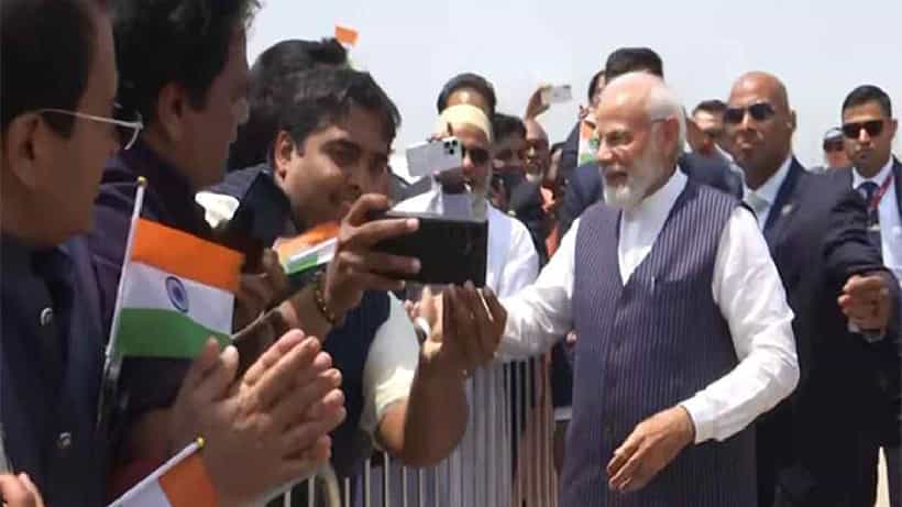 Narendra Modi: ನ್ಯೂಯಾರ್ಕ್ ಏರ್ಪೋರ್ಟ್ನಲ್ಲಿ ಪ್ರಧಾನಿ ಮೋದಿಗೆ ಅದ್ಧೂರಿ ಸ್ವಾಗತ