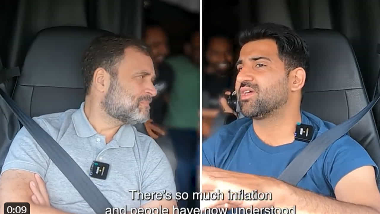 Watch: ಅಮೆರಿಕದಲ್ಲಿ ರಾಹುಲ್ ಗಾಂಧಿ ಟ್ರಕ್ ಪ್ರಯಾಣ; ಅಲ್ಲಿನ ಟ್ರಕ್ ಚಾಲಕನೊಂದಿಗೆ ಮಾತುಕತೆ Watch: ಅಮೆರಿಕದಲ್ಲಿ ರಾಹುಲ್ ಗಾಂಧಿ ಟ್ರಕ್ ಪ್ರಯಾಣ; ಅಲ್ಲಿನ ಟ್ರಕ್ ಚಾಲಕನೊಂದಿಗೆ ಮಾತುಕತೆ