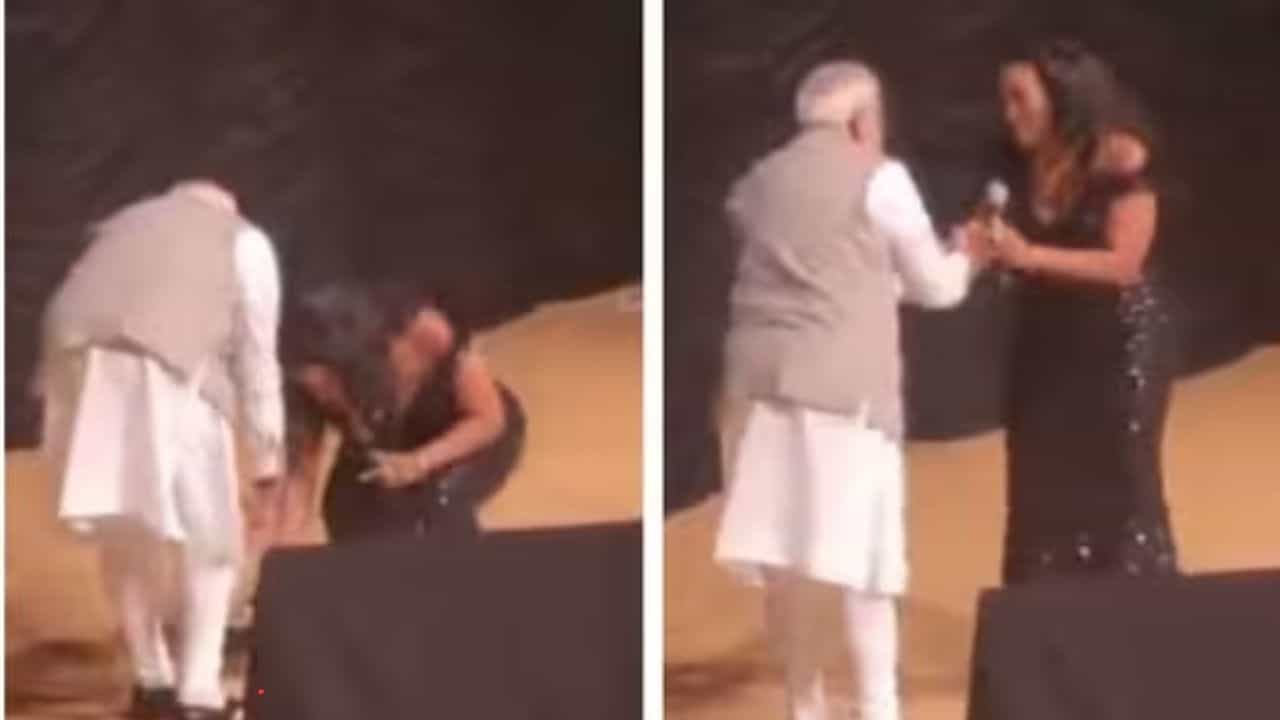 Mary Milben: ರಾಷ್ಟ್ರಗೀತೆ ಹಾಡಿದ ನಂತರ ಪ್ರಧಾನಿ ಮೋದಿ ಪಾದ ಮುಟ್ಟಿ ನಮಸ್ಕರಿಸಿದ ಅಮೆರಿಕ ಗಾಯಕಿ ಮೇರಿ ಮಿಲ್ಬೆನ್
