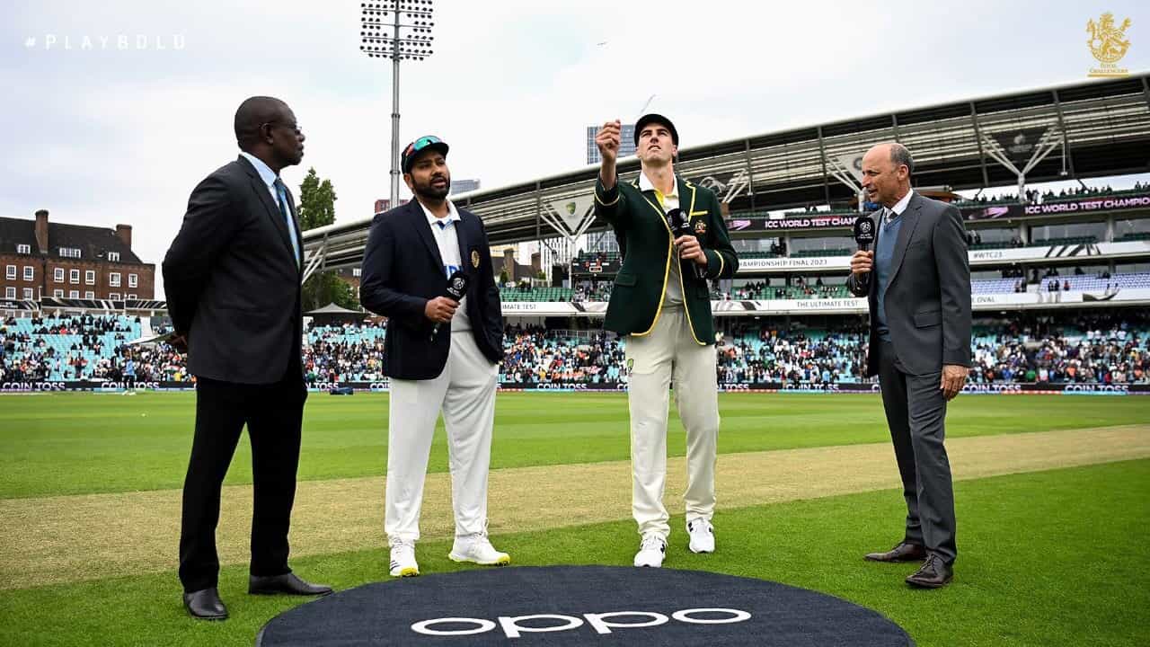 WTC Final 2023: : ಲಂಡನ್ನ ಕೆನ್ನಿಂಗ್ಟನ್ ಓವಲ್ ಮೈದಾನದಲ್ಲಿ ವಿಶ್ವ ಟೆಸ್ಟ್ ಚಾಂಪಿಯನ್ಶಿಪ್ ಫೈನಲ್ ಪಂದ್ಯ ಶುರುವಾಗಿದೆ. ಆಸ್ಟ್ರೇಲಿಯಾ ವಿರುದ್ಧದ ಈ ಪಂದ್ಯದಲ್ಲಿ ಟಾಸ್ ಗೆದ್ದಿರುವ ಟೀಮ್ ಇಂಡಿಯಾ ನಾಯಕ ರೋಹಿತ್ ಶರ್ಮಾ ಬೌಲಿಂಗ್ ಆಯ್ಕೆ ಮಾಡಿಕೊಂಡಿದ್ದಾರೆ.