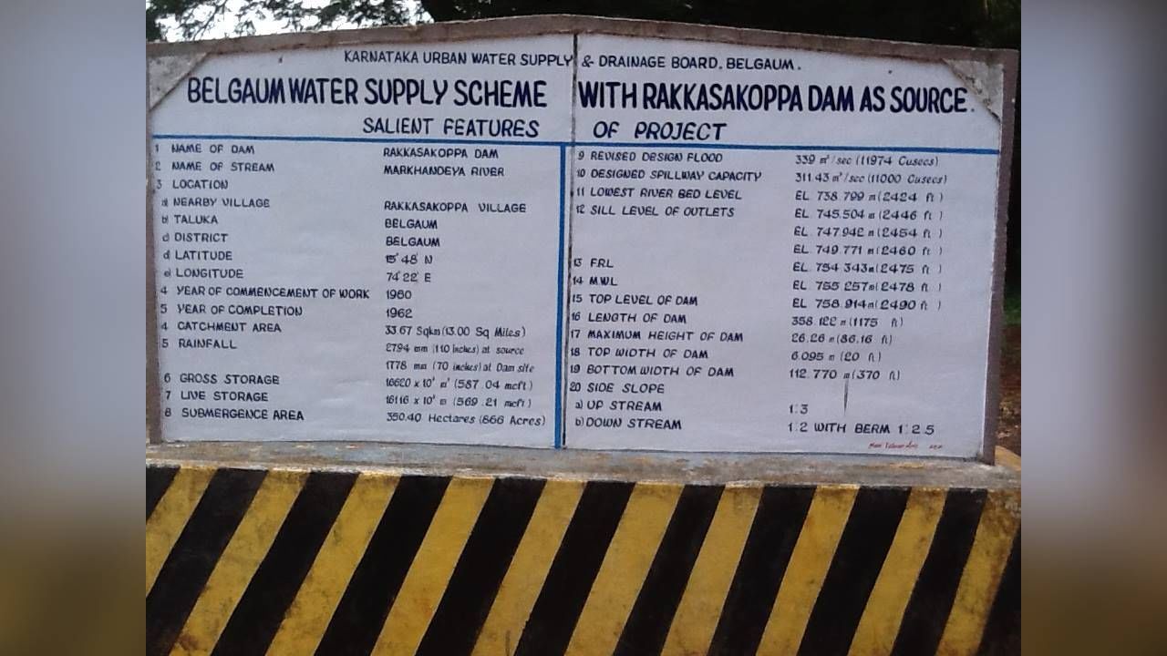 Declining water level in Rakkasakoppa dam variation in water supply to Belagavi