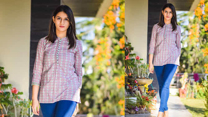Women fashion: ಶಾರ್ಟ್ ಕುರ್ತಾ ಜೊತೆ ಜೀನ್ಸ್​​ ಪ್ಯಾಂಟ್​​​ ಟ್ರೆಂಡ್​​​​​