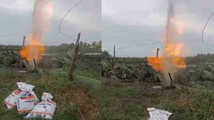 ಬೋರ್ವೆಲ್ನಿಂದ ನೀರು ಅಲ್ಲ; ಗ್ಯಾಸ್ ಬರುತ್ತಿದೆ, ಬೆಂಕಿ ಹೊತ್ತಿಕೊಂಡು ಧಗಧಗಿಸುತ್ತಿದೆ! ಸ್ಥಳೀಯರಿಗೆ ಆತಂಕ ಬೋರ್ವೆಲ್ನಿಂದ ನೀರು ಅಲ್ಲ; ಗ್ಯಾಸ್ ಬರುತ್ತಿದೆ, ಬೆಂಕಿ ಹೊತ್ತಿಕೊಂಡು ಧಗಧಗಿಸುತ್ತಿದೆ! ಸ್ಥಳೀಯರಿಗೆ ಆತಂಕ