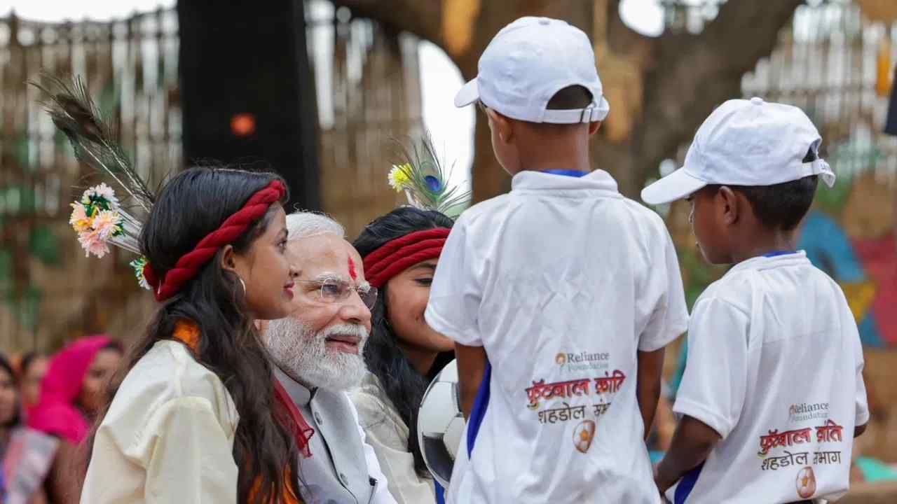 PM Modi in Shahdol PM Modi visits Pakaria interacts with people from tribal communities Check out the photos here
