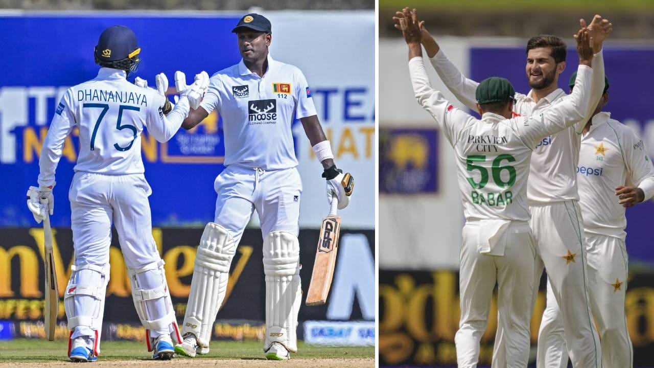 SL vs PAK 1st Test: ಶತಕದತ್ತ ಧನಂಜಯ ಡಿಸಿಲ್ವಾ, ಅಫ್ರಿದಿ 3 ವಿಕೆಟ್: ಮೊದಲ ದಿನದಾಟದ ಅಂತ್ಯಕ್ಕೆ ಶ್ರೀಲಂಕಾ 242-6 SL vs PAK 1st Test: ಶತಕದತ್ತ ಧನಂಜಯ ಡಿಸಿಲ್ವಾ, ಅಫ್ರಿದಿ 3 ವಿಕೆಟ್: ಮೊದಲ ದಿನದಾಟದ ಅಂತ್ಯಕ್ಕೆ ಶ್ರೀಲಂಕಾ 242-6