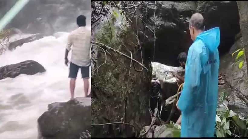 ದೇವಾಲಯಕ್ಕೆಂದು ಬಂದು ಜಲಪಾತಕ್ಕೆ ಬಿದ್ದ ಯುವಕ: ಪತ್ತೆಯಾಗದ ಶರತ್ ಮೃತದೇಹ, ಕಾರ್ಯಚರಣೆ ಸ್ಥಗಿತ