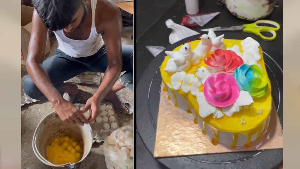 Viral Video: ಕೇಕ್​ ತಯಾರಿಸುವ ಈ ವಿಡಿಯೋ ನೋಡಿದ್ದೀರಾ?