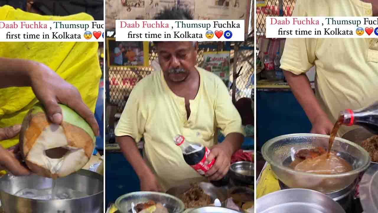 Viral Video:ಫ್ಯೂಷನ್ ಪುಚ್ಕಾ; ಕೋಕಾಕೋಲಾ ಐಸು ಎಳನೀರಿನಲ್ಲಿ ಮುಳುಗೇಳುವ ಈ ತಿನಿಸು ಬೇಕೆ?