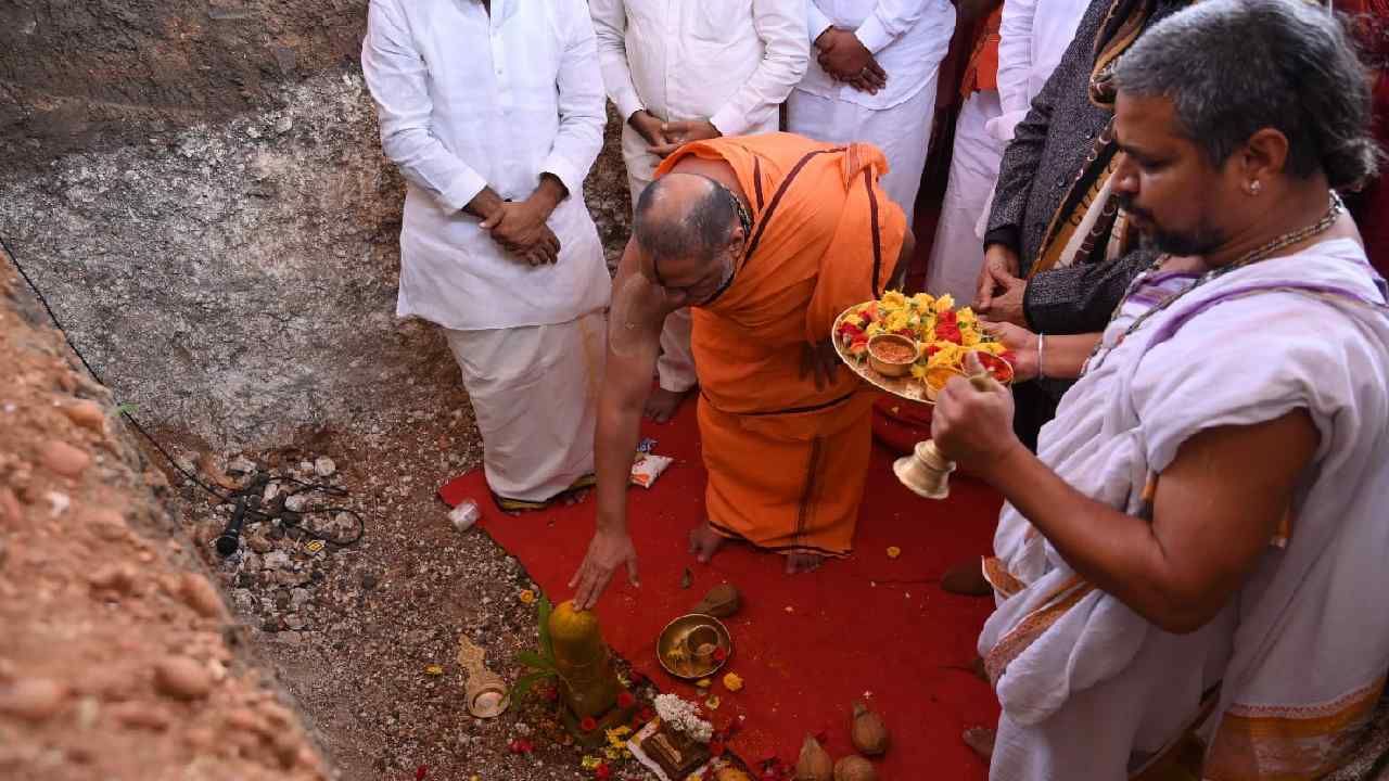 Union Minister Amit Shah lays foundation stone of 108-feet statue of Lord Ram at Mantralaya in Raichur
