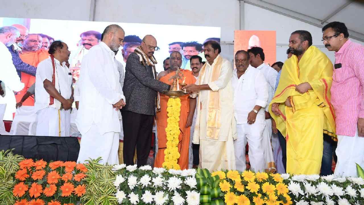 Union Minister Amit Shah lays foundation stone of 108-feet statue of Lord Ram at Mantralaya in Raichur
