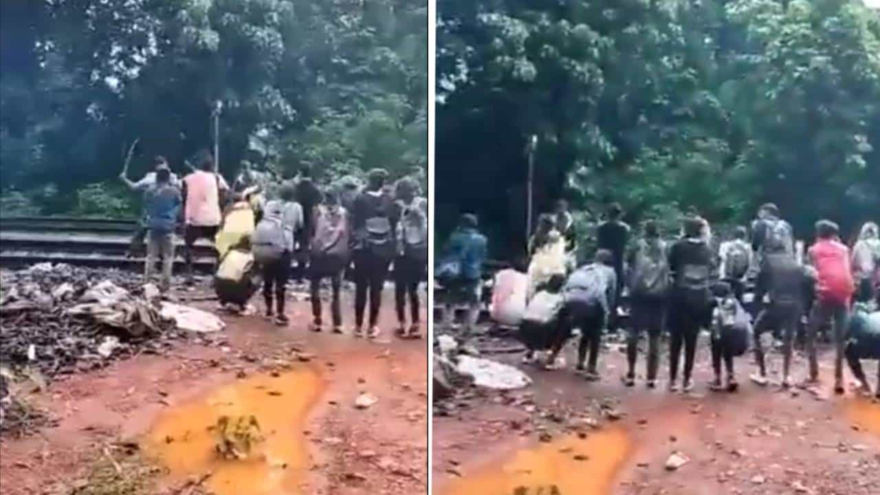 Viral Video: ದೂಧಸಾಗರ; ರೈಲ್ವೆ ಹಳಿ ದಾಟಿದ್ದಕ್ಕೆ ಚಾರಣಿಗರಿಂದ ಬಸ್ಕಿ ಹೊಡೆಸಿದ ಪೊಲೀಸರು Viral Video: ದೂಧಸಾಗರ; ರೈಲ್ವೆ ಹಳಿ ದಾಟಿದ್ದಕ್ಕೆ ಚಾರಣಿಗರಿಂದ ಬಸ್ಕಿ ಹೊಡೆಸಿದ ಪೊಲೀಸರು