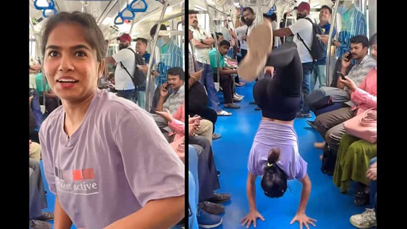 Viral Video: ಮೆಟ್ರೋ ಕೋಚ್ನಲ್ಲಿ ಪಲ್ಟಿ ಹೊಡೆದ ಯುವತಿ; ಬಿಸಿಯೇರಿದ ಚರ್ಚೆ