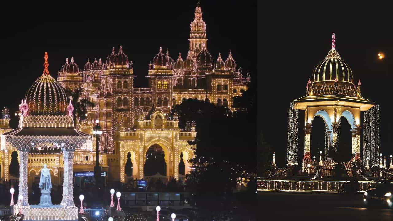 ಈ ಬಾರಿ ದಸರಾ ಸಮಯದಲ್ಲಿ ಝಗಮಗಿಸಲಿದೆ ಮೈಸೂರು, 135 ಕಿ.ಮೀ ರಸ್ತೆಯ 119 ವೃತ್ತಗಳಲ್ಲಿ ದೀಪಾಲಂಕಾರಕ್ಕೆ ಸಿದ್ಧತೆ ಈ ಬಾರಿ ದಸರಾ ಸಮಯದಲ್ಲಿ ಝಗಮಗಿಸಲಿದೆ ಮೈಸೂರು, 135 ಕಿ.ಮೀ ರಸ್ತೆಯ 119 ವೃತ್ತಗಳಲ್ಲಿ ದೀಪಾಲಂಕಾರಕ್ಕೆ ಸಿದ್ಧತೆ