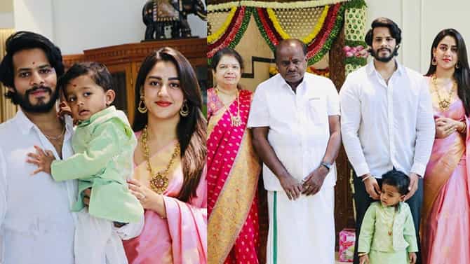 ನಿಖಿಲ್ ಕುಮಾರಸ್ವಾಮಿ ಮನೆಯಲ್ಲಿ ಅದ್ಧೂರಿ ವರಮಹಾಲಕ್ಷ್ಮಿ ಹಬ್ಬ