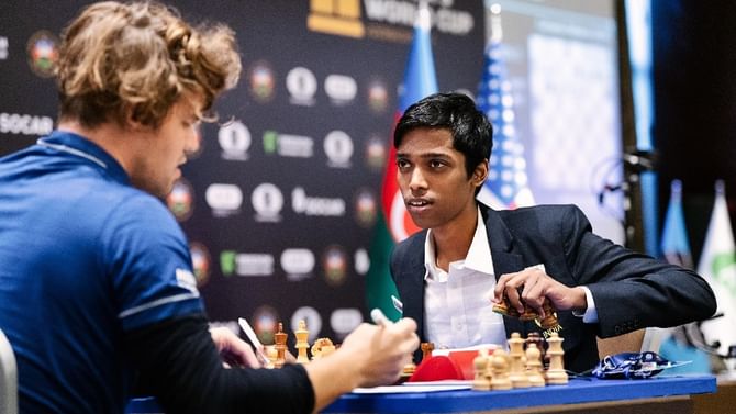 Chess World Cup 2023 Final: ಪ್ರಜ್ಞಾನಂದಗೆ ವಿರೋಚಿತ ಸೋಲು: ಕಾರ್ಲ್ಸೆನ್ ವಿಶ್ವ ಚಾಂಪಿಯನ್ Chess World Cup 2023 Final: ಪ್ರಜ್ಞಾನಂದಗೆ ವಿರೋಚಿತ ಸೋಲು: ಕಾರ್ಲ್ಸೆನ್ ವಿಶ್ವ ಚಾಂಪಿಯನ್