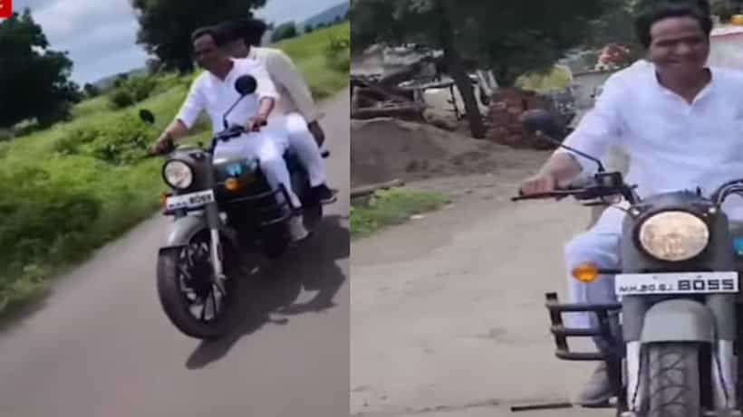 ಔರಂಗಾಬಾದ್ನಲ್ಲಿ ಹೆಲ್ಮೆಟ್ ಇಲ್ಲದೆ ಬುಲೆಟ್ ಬೈಕ್ ಚಲಾಯಿಸಿ ಸಂಚಾರ ನಿಯಮ ಉಲ್ಲಂಘಿಸಿದ ಕೇಂದ್ರ ಸಚಿವ