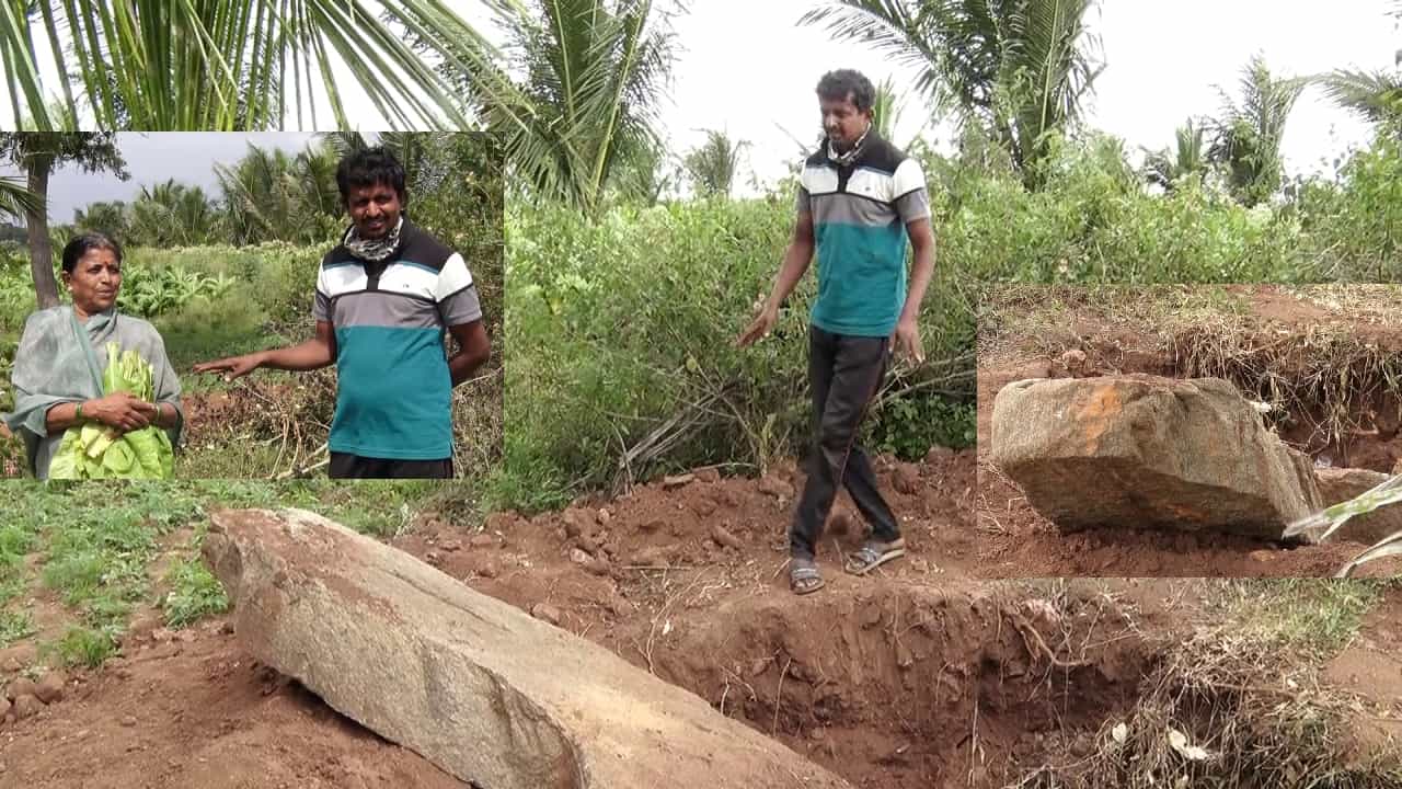 ನಿಧಿ ಆಸೆಗಾಗಿ ಜಮೀನಿನಲ್ಲಿ ದೇವರ ಕಲ್ಲು ಕಿತ್ತು ಶೋಧ ನಡೆಸಿದ ದುಷ್ಕರ್ಮಿಗಳು, ಆತಂಕದಲ್ಲಿ ಜಮೀನು ಮಾಲೀಕ ನಿಧಿ ಆಸೆಗಾಗಿ ಜಮೀನಿನಲ್ಲಿ ದೇವರ ಕಲ್ಲು ಕಿತ್ತು ಶೋಧ ನಡೆಸಿದ ದುಷ್ಕರ್ಮಿಗಳು, ಆತಂಕದಲ್ಲಿ ಜಮೀನು ಮಾಲೀಕ