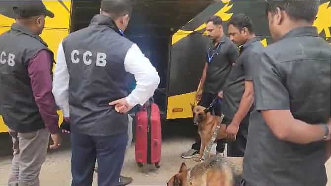 ಬೆಂಗಳೂರಿಗೆ ಬರುವ ಅಂತರಾಜ್ಯ ಬಸ್​ಗಳನ್ನು ಸಿಸಿಬಿಯಿಂದ ತಪಾಸಣೆ
