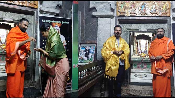 ಮಠಕ್ಕೆ ಭೇಟಿ ನೀಡಿದ್ದ ಗೋವಿಂದ್​ ಬಾಬು, ಚೈತ್ರಾ ಫೋಟೋ ವೈರಲ್