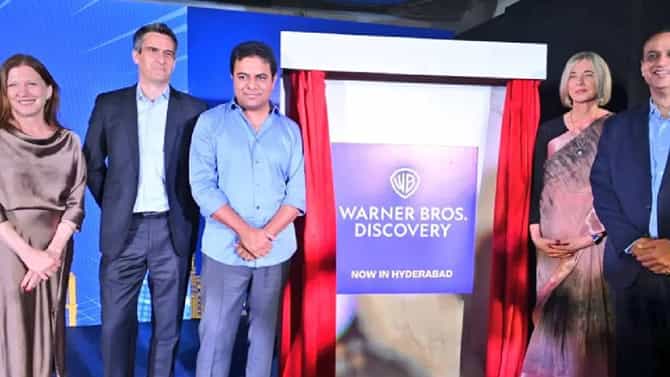 ವಾರ್ನರ್ ಬ್ರದರ್ಸ್ ಡಿಸ್ಕವರಿ ಹೈದರಾಬಾದ್ ಕೇಂದ್ರ ಉದ್ಘಾಟಿಸಿದ ಕೆಟಿಆರ್