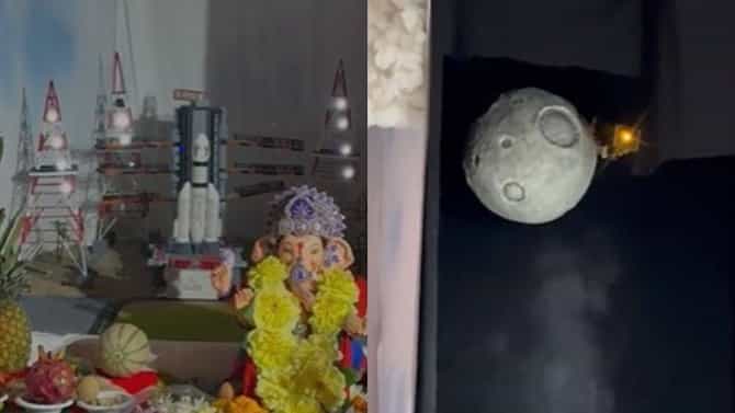 ಗಣೇಶನ ಪೆಂಡಾಲ್​ನಲ್ಲಿ ಚಂದ್ರಯಾನ-3 ಯಶೋಗಾಥೆ, ನೆಟ್ಟಿಗರು ಮೂಕವಿಸ್ಮಿತ!