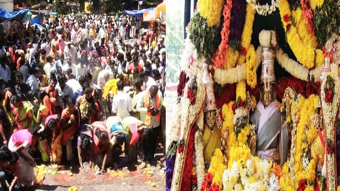 ಶ್ರಾವಣ ಮಾಸದ ಕೊನೆಯ ಶನಿವಾರ; ಬಂಗಾರ ತಿರುಪತಿ ದೇವಾಲಯಕ್ಕೆ ಬಂದ ಭಕ್ತರು