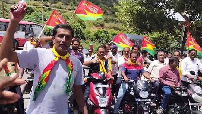 ತಮಿಳುನಾಡಿಗೆ ಕಾವೇರಿ ನೀರು: ಮಳವಳ್ಳಿಯಲ್ಲಿ ರಕ್ತ ಚಳುವಳಿ