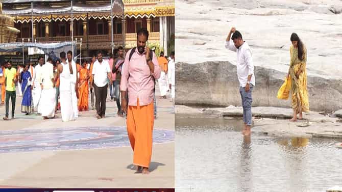 ಮಂತ್ರಾಲಯದಲ್ಲಿ ತುಂಗಭದ್ರಾ ನದಿ ಖಾಲಿ, ಪುಣ್ಯ ಸ್ನಾನವಿಲ್ಲದೇ ಭಕ್ತರು ಬೇಸರ!