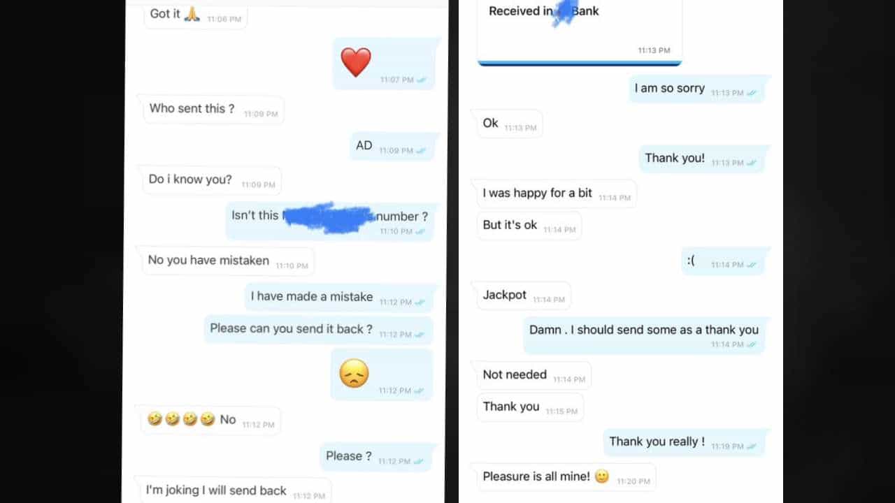 Viral: ಅಕಸ್ಮಾತ್ ಆಕೆ ಅಪರಿಚಿತರಿಗೆ ಆನ್ಲೈನ್ನಲ್ಲಿ ಹಣ ಕಳಿಸಿದಳು, ಮುಂದೇನಾಯಿತು? Viral: ಅಕಸ್ಮಾತ್ ಆಕೆ ಅಪರಿಚಿತರಿಗೆ ಆನ್ಲೈನ್ನಲ್ಲಿ ಹಣ ಕಳಿಸಿದಳು, ಮುಂದೇನಾಯಿತು?