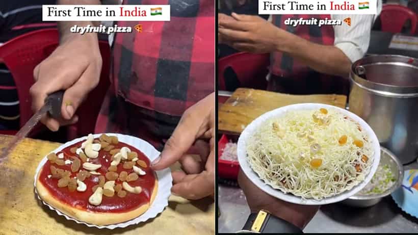 Viral Video: ವೈರಲ್ ಆಗುತ್ತಿದೆ ಈ ಡ್ರೈಫ್ರೂಟ್ಸ್ ಪಿಝಾ; ಇಟಲಿಗರು ಈ ಪಿಝಾವಾಲಾನನ್ನು ಹುಡುಕುತ್ತಿದ್ದಾರೆ ಎಂದ ನೆಟ್ಟಿಗರು