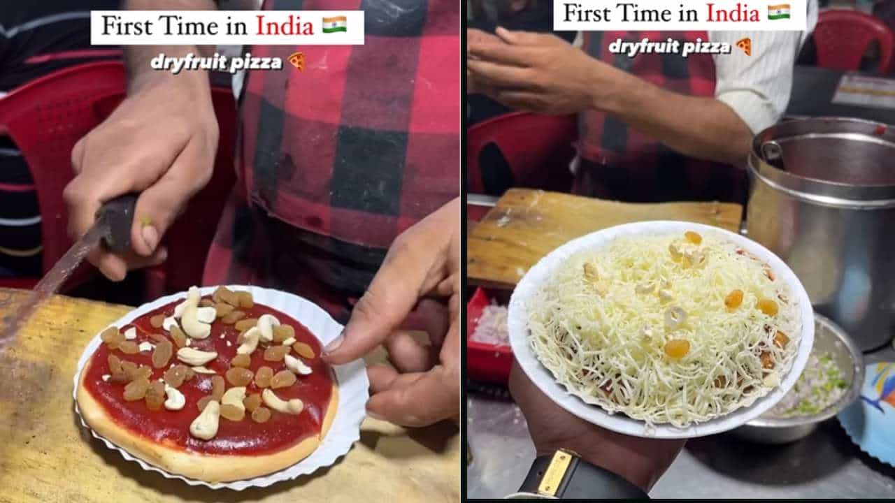 Viral Video: ವೈರಲ್ ಆಗುತ್ತಿದೆ ಈ ಡ್ರೈಫ್ರೂಟ್ಸ್ ಪಿಝಾ; ಇಟಲಿಗರು ಈ ಪಿಝಾವಾಲಾನನ್ನು ಹುಡುಕುತ್ತಿದ್ದಾರೆ ಎಂದ ನೆಟ್ಟಿಗರು Viral Video: ವೈರಲ್ ಆಗುತ್ತಿದೆ ಈ ಡ್ರೈಫ್ರೂಟ್ಸ್ ಪಿಝಾ; ಇಟಲಿಗರು ಈ ಪಿಝಾವಾಲಾನನ್ನು ಹುಡುಕುತ್ತಿದ್ದಾರೆ ಎಂದ ನೆಟ್ಟಿಗರು