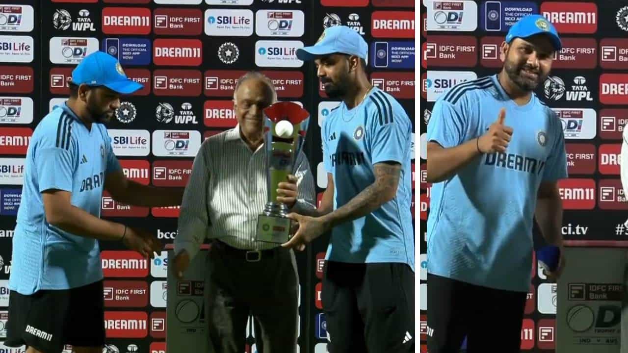 IND vs AUS 3rd ODI: ಪೋಸ್ಟ್ ಮ್ಯಾಚ್​ನಲ್ಲಿ ಟ್ರೋಫಿ ಪಡೆದುಕೊಳ್ಳಲು ನಿರಾಕರಿಸಿದ ರೋಹಿತ್ ಶರ್ಮಾ: ಯಾಕೆ ನೋಡಿ
