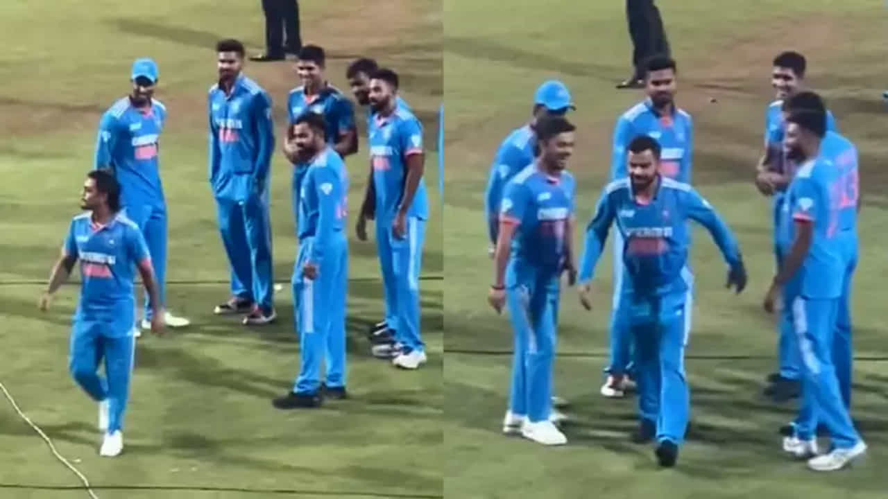ಕಿಂಗ್ ಕೊಹ್ಲಿಯ ನಡಿಗೆಯನ್ನು ಅಣಕಿಸಿದ ಕಿಶನ್; ವಿರಾಟ್ ಪ್ರತಿಕ್ರಿಯೆ ಹೇಗಿತ್ತು ಗೊತ್ತಾ? ವಿಡಿಯೋ ನೋಡಿ ಕಿಂಗ್ ಕೊಹ್ಲಿಯ ನಡಿಗೆಯನ್ನು ಅಣಕಿಸಿದ ಕಿಶನ್; ವಿರಾಟ್ ಪ್ರತಿಕ್ರಿಯೆ ಹೇಗಿತ್ತು ಗೊತ್ತಾ? ವಿಡಿಯೋ ನೋಡಿ