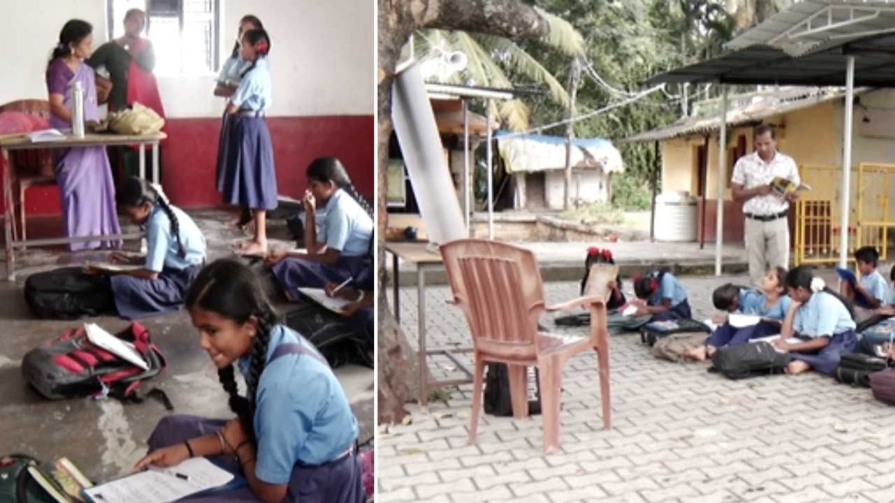 ಶಿಕ್ಷಣ ಸಚಿವರೇ ಇತ್ತ ಗಮನಿಸಿ, ಸರ್ಕಾರಿ ಶಾಲೆಗಿಲ್ಲ ವ್ಯವಸ್ಥಿತ ಸೂರು: ಮರದ ಕೆಳಗೆ, ಅಡುಗೆ ಕೋಣೆಯಲ್ಲಿ ನಿತ್ಯ ಪಾಠ ಶಿಕ್ಷಣ ಸಚಿವರೇ ಇತ್ತ ಗಮನಿಸಿ, ಸರ್ಕಾರಿ ಶಾಲೆಗಿಲ್ಲ ವ್ಯವಸ್ಥಿತ ಸೂರು: ಮರದ ಕೆಳಗೆ, ಅಡುಗೆ ಕೋಣೆಯಲ್ಲಿ ನಿತ್ಯ ಪಾಠ