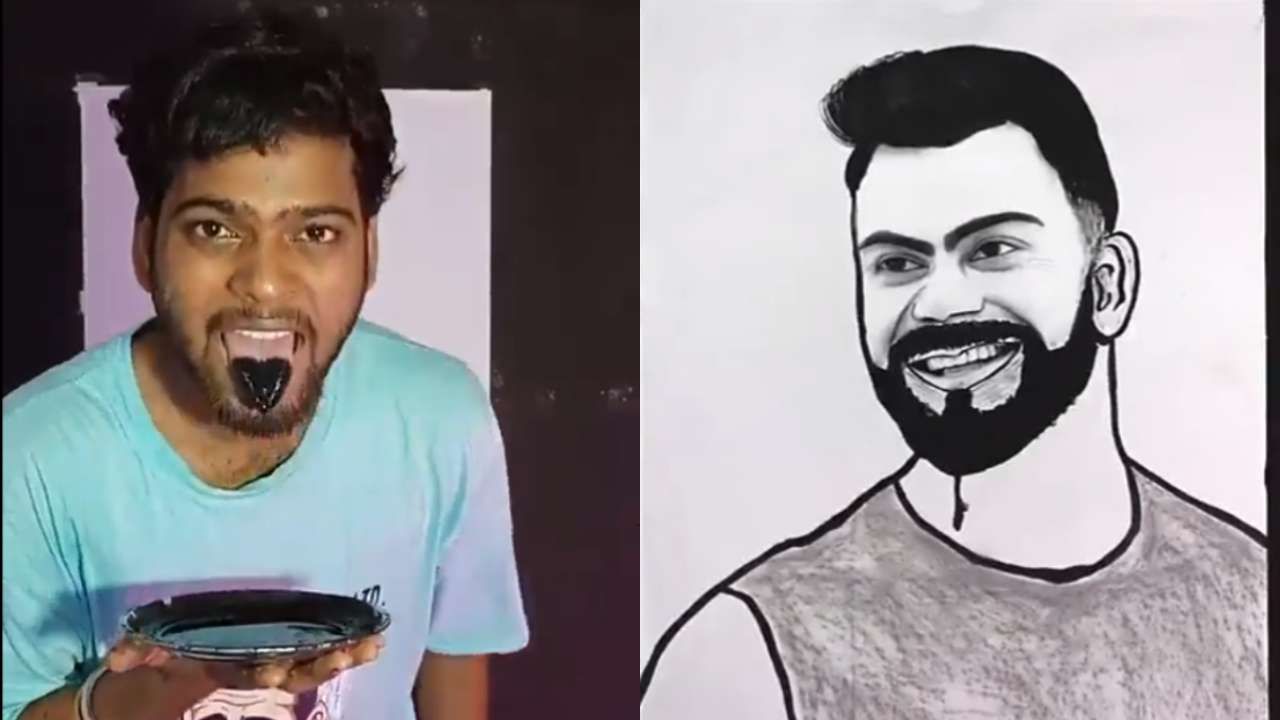 Viral Video: ತನ್ನ ನಾಲಗೆಯಿಂದ ವಿರಾಟ ಕೊಹ್ಲಿಯನ್ನು ಚಿತ್ರಿಸಿದ ಅಭಿಮಾನಿಯ ವಿಡಿಯೋ ವೈರಲ್