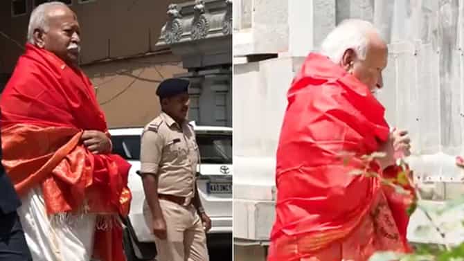 ಶೃಂಗೇರಿಗೆ ಆರ್​ಎಸ್​ಎಸ್ ಮುಖ್ಯಸ್ಥ ಮೋಹನ್ ಭಾಗವತ್ ಭೇಟಿ