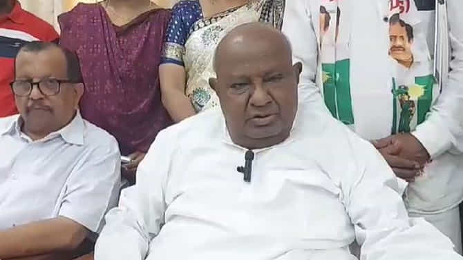 ಕಾಂಗ್ರೆಸ್​ಗೆ ಟಾಂಗ್​ ಕೊಡಲು ಬಿಜೆಪಿ ಜೊತೆ ಮೈತ್ರಿ -ಹೆಚ್ ಡಿ ದೇವೇಗೌಡ
