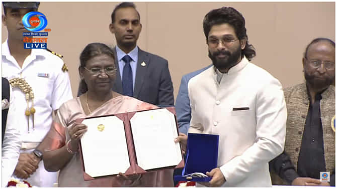 ಅಲ್ಲು ಅರ್ಜುನ್​ ರಾಷ್ಟ್ರ ಪ್ರಶಸ್ತಿ ಸ್ವೀಕರಿಸಿದ ಹೆಮ್ಮೆಯ ಕ್ಷಣದ ವಿಡಿಯೋ