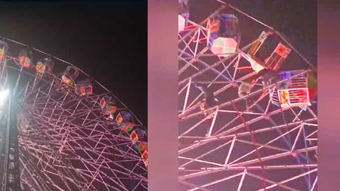 Giant wheel: ನವರಾತ್ರಿ ಮೇಳದಲ್ಲಿ ದಿಢೀರನೆ ಸ್ಥಗಿತಗೊಂಡ ದೈತ್ಯ ಚಕ್ರ