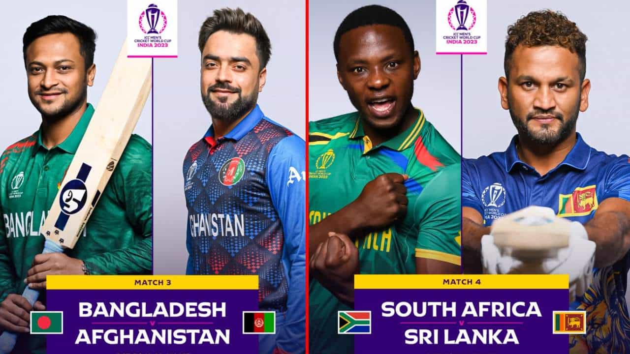 BAN vs AFG, ICC World Cup: ವಿಶ್ವಕಪ್ನಲ್ಲಿಂದು ಮೊದಲ ಡಬಲ್ ಹೆಡ್ಡರ್: ಬಾಂಗ್ಲಾ-ಅಫ್ಘಾನ್, ಆಫ್ರಿಕಾ-ಲಂಕಾ ಕದನ BAN vs AFG, ICC World Cup: ವಿಶ್ವಕಪ್ನಲ್ಲಿಂದು ಮೊದಲ ಡಬಲ್ ಹೆಡ್ಡರ್: ಬಾಂಗ್ಲಾ-ಅಫ್ಘಾನ್, ಆಫ್ರಿಕಾ-ಲಂಕಾ ಕದನ