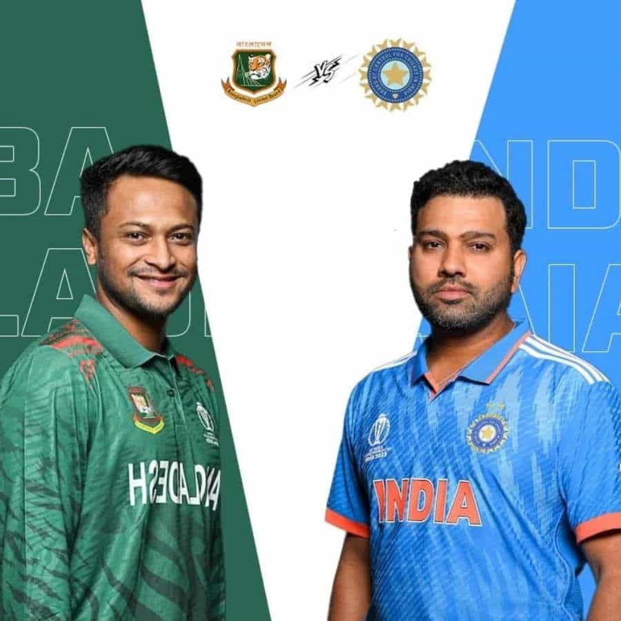 ಐಸಿಸಿ ಕ್ರಿಕೆಟ್ ವಿಶ್ವಕಪ್ 2023 ರ ತನ್ನ ನಾಲ್ಕನೇ ಪಂದ್ಯದಲ್ಲಿ ಭಾರತ ಇಂದು ಬಾಂಗ್ಲಾದೇಶವನ್ನು ಎದುರಿಸಲಿದೆ. ರೋಹಿತ್ ಶರ್ಮಾ ನೇತೃತ್ವದ ತಂಡವು ವಿಶ್ವಕಪ್ನಲ್ಲಿ ಆಡಿದ ಎಲ್ಲಾ ಮೂರು ಪಂದ್ಯಗಳನ್ನು ಗೆದ್ದಿದೆ. ಆಸ್ಟ್ರೇಲಿಯಾ ವಿರುದ್ಧದ ಗೆಲುವಿನೊಂದಿಗೆ ಪಂದ್ಯಾವಳಿಯನ್ನು ಪ್ರಾರಂಭಿಸಿ ಬಳಿಕ ಅಫ್ಘಾನಿಸ್ತಾನ ಮತ್ತು ಪಾಕಿಸ್ತಾನದ ವಿರುದ್ಧ ಜಯಗಳಿಸಿತು.