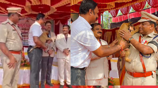 ಪೊಲೀಸ್ ಇಲಾಖೆಗೆ ಬೆಲ್ಜಿಯಂ ನಾಯಿಮರಿ ಉಡುಗೊರೆ
