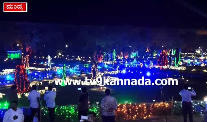 ವಿದ್ಯುತ್ ದೀಪಾಲಂಕಾರದಲ್ಲಿ ಜಗಮಗಿಸುತ್ತಿದೆ ಕೃಷ್ಣರಾಜಸಾಗರ;ಇಲ್ಲಿದೆ ವಿಡಿಯೋ