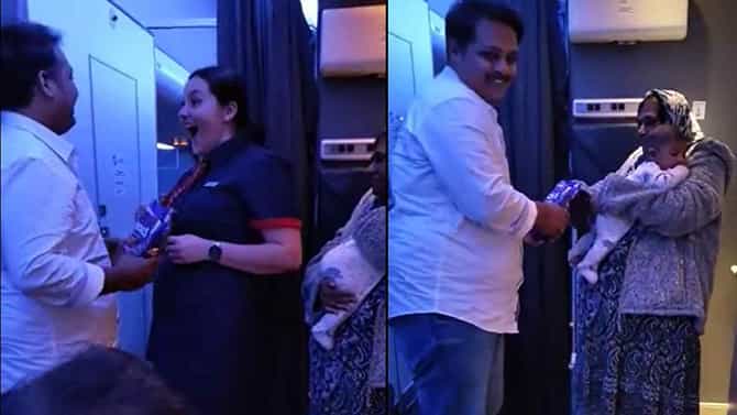 ಬೆಂಗಳೂರು: ಮಗು ಜನಿಸಿದ ಖುಷಿಗೆ ವಿಮಾನದಲ್ಲೇ ಸಂಭ್ರಮಿಸಿದ ಪ್ರಯಾಣಿಕ