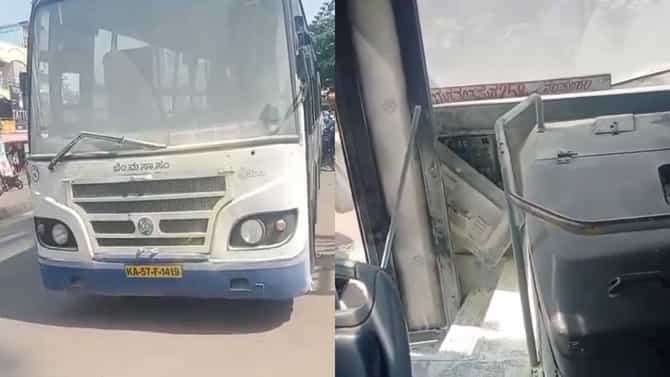 ಶಾರ್ಟ್‌ ಸರ್ಕ್ಯೂಟ್​ನಿಂದ ಬಿಎಂಟಿಸಿ ಬಸ್‌ನಲ್ಲಿ ಕಾಣಿಸಿಕೊಂಡ ಬೆಂಕಿ