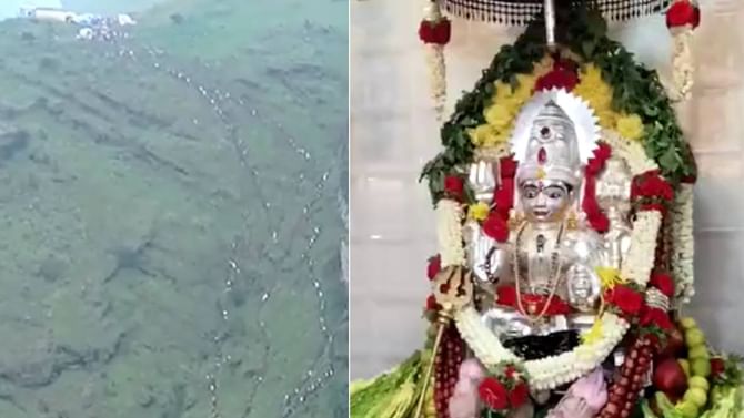 ಬೆಟ್ಟದ ತುಂಬೆಲ್ಲ ಜನವೋ, ಜನ: ಬರಿಗಾಲಲ್ಲೇ ಬೆಟ್ಟ ಹತ್ತಿದ ಭಕ್ತರು ಬೆಟ್ಟದ ತುಂಬೆಲ್ಲ ಜನವೋ, ಜನ: ಬರಿಗಾಲಲ್ಲೇ ಬೆಟ್ಟ ಹತ್ತಿದ ಭಕ್ತರು
