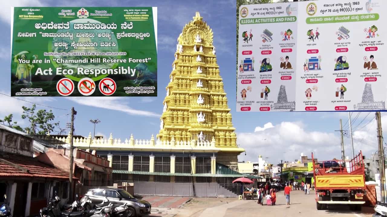 Chamundi Hill: ಚಾಮುಂಡಿ ಬೆಟ್ಟದಲ್ಲಿ ಅನೈತಿಕ, ಅಕ್ರಮ ಚಟುವಟಿಕೆ ನಡೆಸುವ ಪ್ರವಾಸಿಗರಿಗೆ ಎಚ್ಚರಿಕೆ ಮತ್ತು ದಂಡ ಪ್ರಯೋಗ Chamundi Hill: ಚಾಮುಂಡಿ ಬೆಟ್ಟದಲ್ಲಿ ಅನೈತಿಕ, ಅಕ್ರಮ ಚಟುವಟಿಕೆ ನಡೆಸುವ ಪ್ರವಾಸಿಗರಿಗೆ ಎಚ್ಚರಿಕೆ ಮತ್ತು ದಂಡ ಪ್ರಯೋಗ